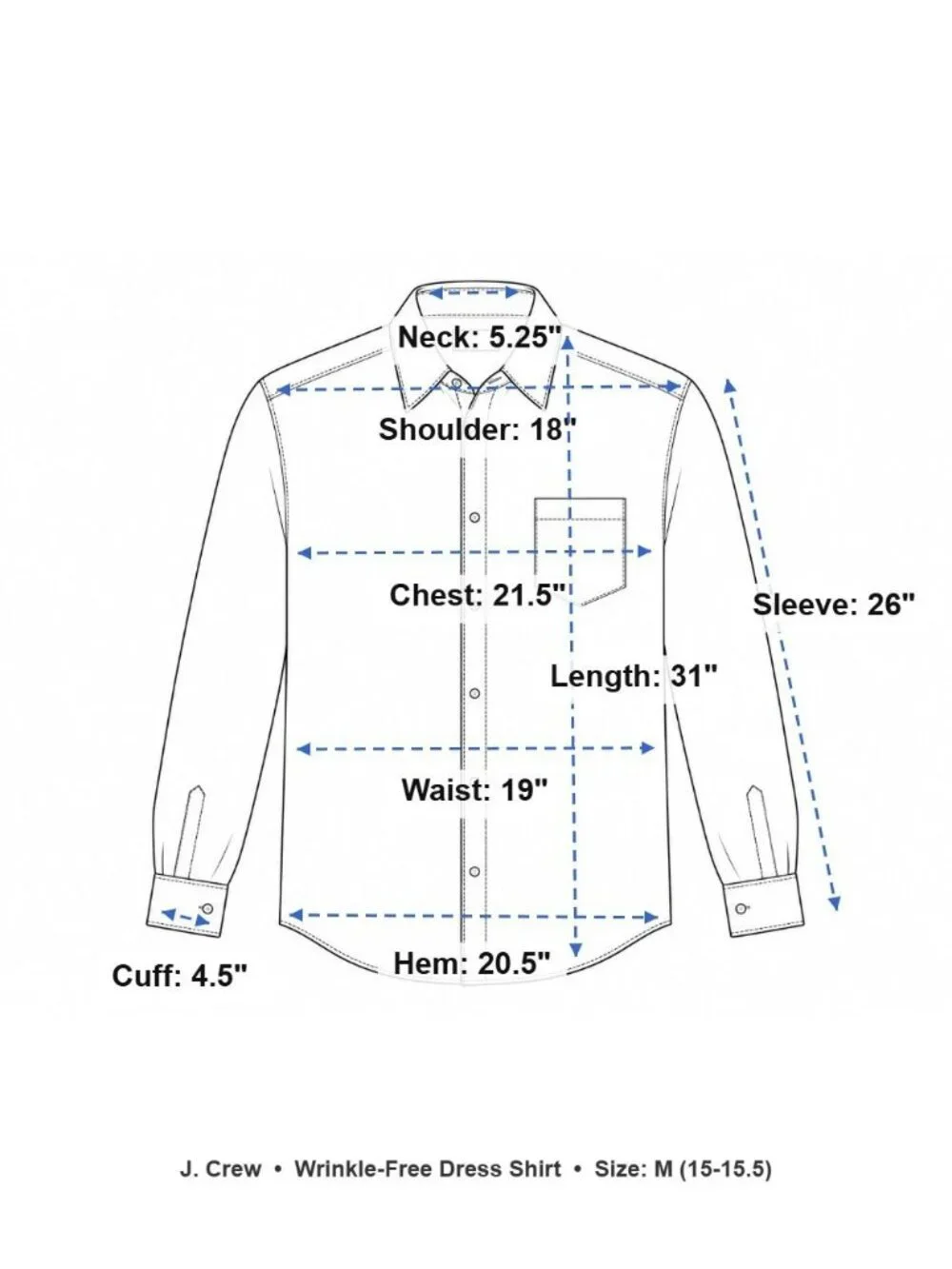 J Crew Mens Wrinkle-Free Dress Shirt~Size M 15-15.5~White Slim Fit NWT L17 25
